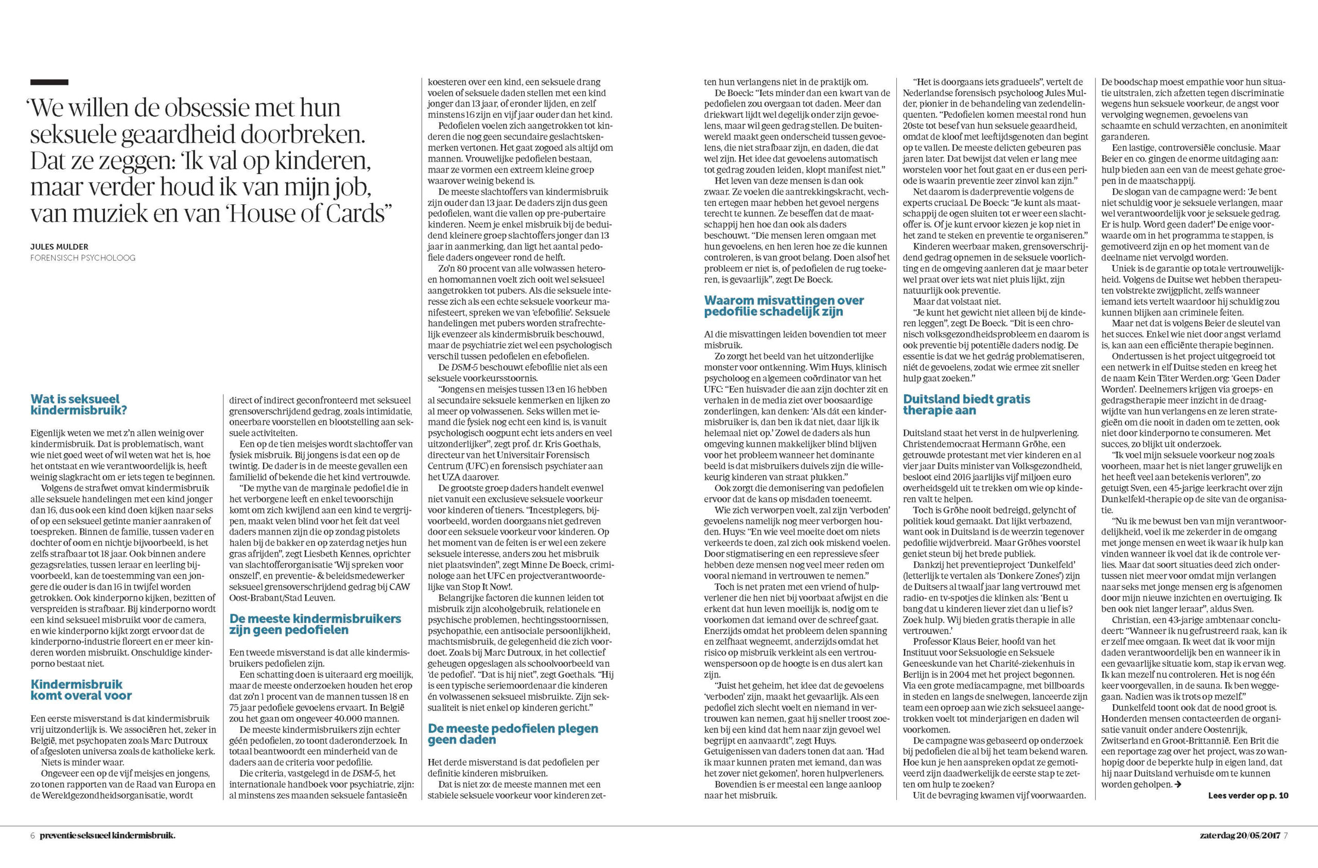 Spread of special edition about child abuse